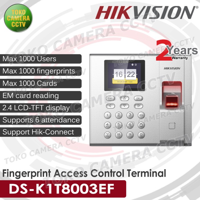HIKVISION DS-K1T8003EF MESIN ABSEN FINGERPRINT ACCESS CONTROL