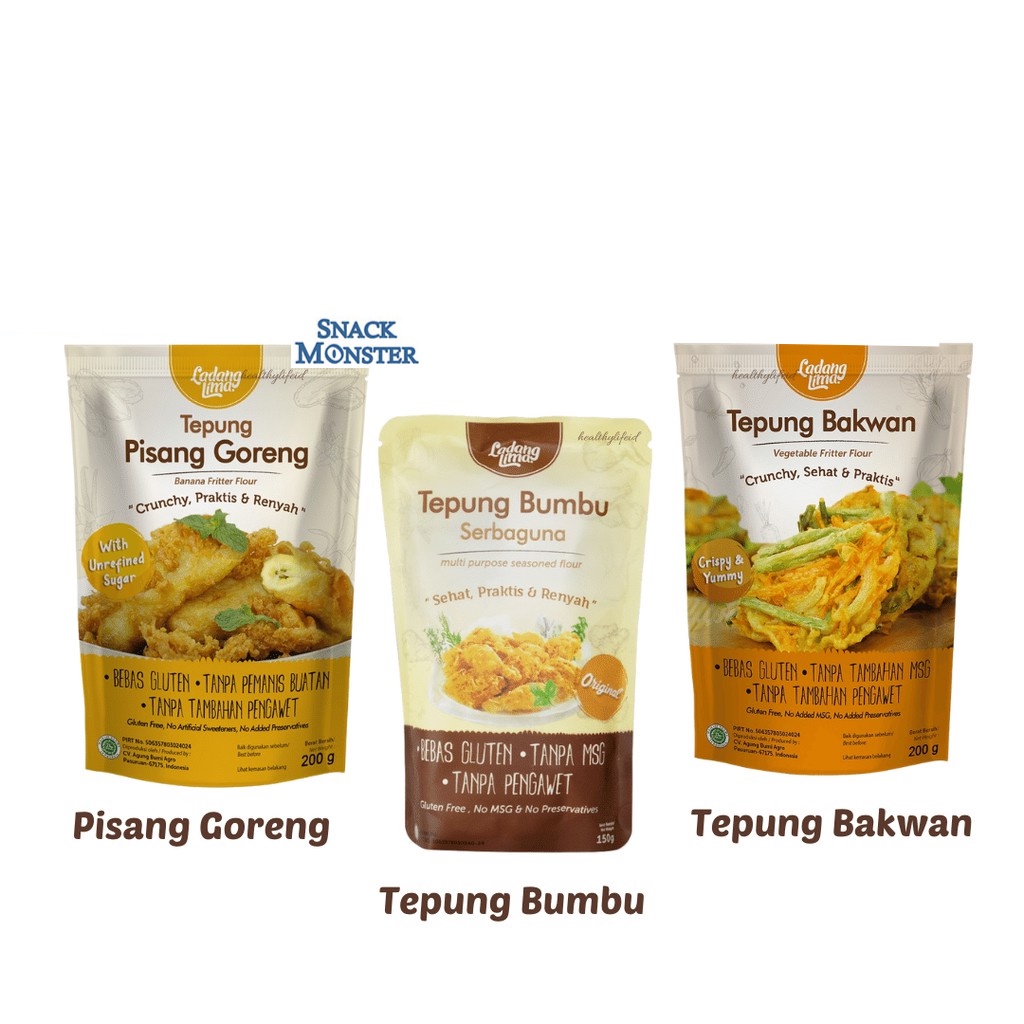 

Ladang Lima Tepung Bumbu Goreng Serbaguna, Bakwan, Pisang Goreng - Netto 200 gr