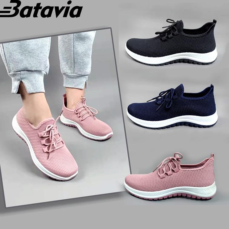 RECOMENDED Batavia 2023 baru sepatu impor wanita rajut premium bernapas olahraga bebas biaya kirim B