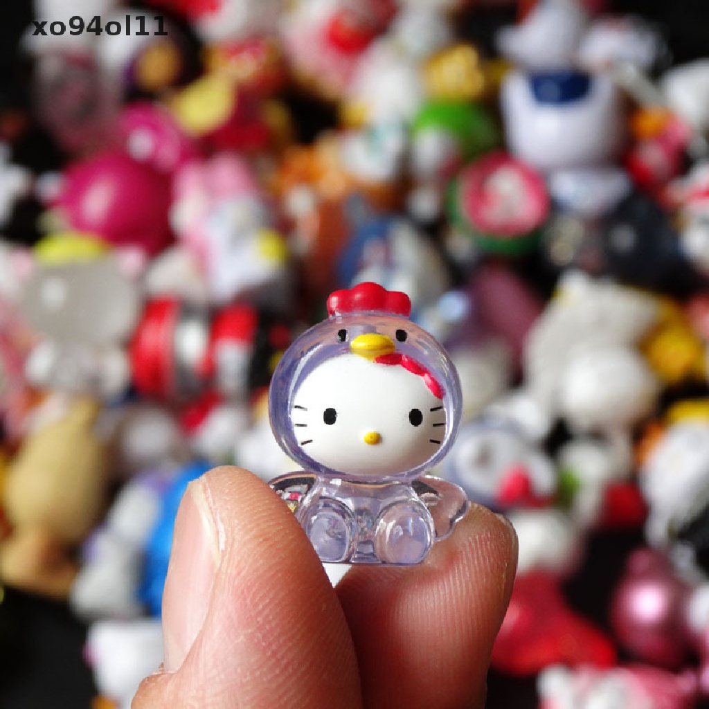 Xo 10pcs Random mini no repeat Hello kitty Anime action figure Koleksi Mainan Hadiah OL