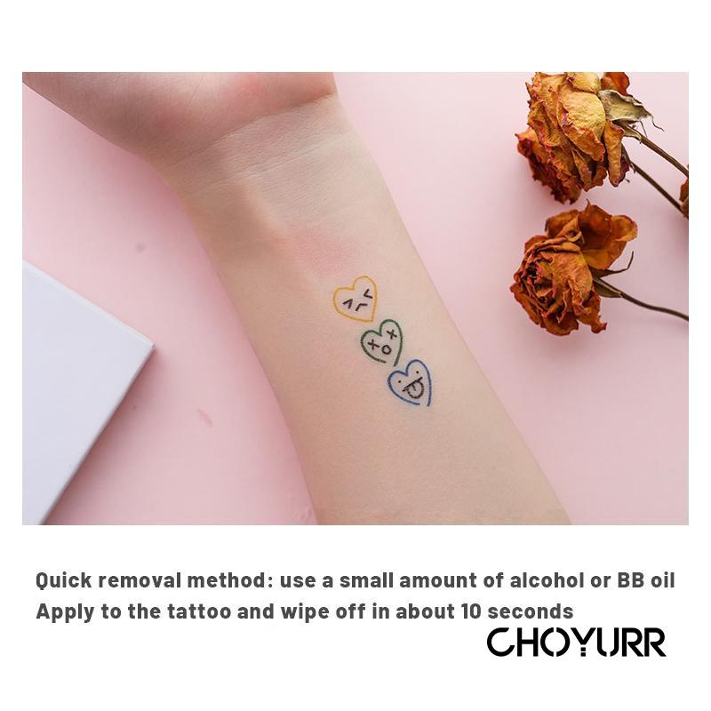 【COD】Lucu Belajar Rainbow Smiley Line Stiker Tahan Air Stiker Tato Tahan Lama Sticker Tattoo Temporarry Emoticon Cute Random-CH