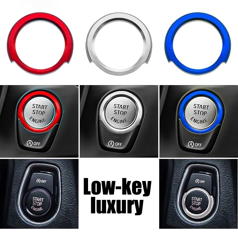 Untuk BMW Seri1Per2 /3/4Seri Frame Interior Covers Stickers BMW Start-up Decorative Sticker Trim Car Key Start Button Decorative Decal Aksesoris Mobil