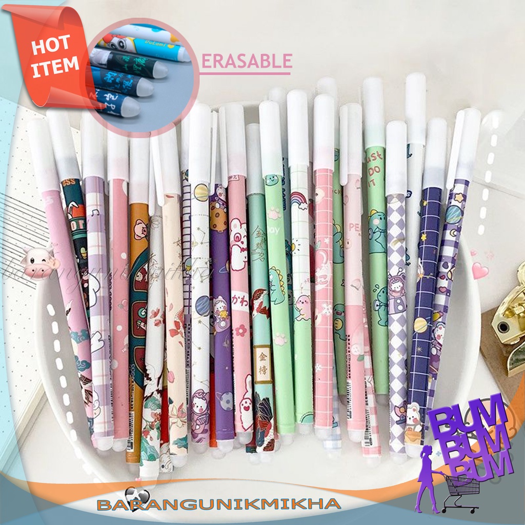 

Bolpoin Pulpen Gel Bisa Hapus Tinta Erasable Pen Estetik Anak Sekolah Karakter - BUM