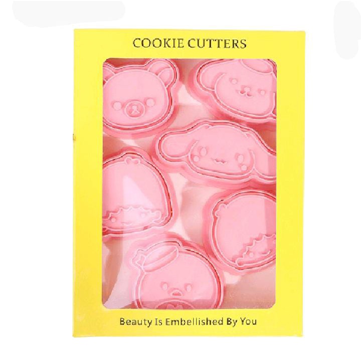 Set Cetakan Cookies Cutter Isi 6 Kue Lebaran  Bentuk Kartun 3D Lucu Cetakan Roti Karakter