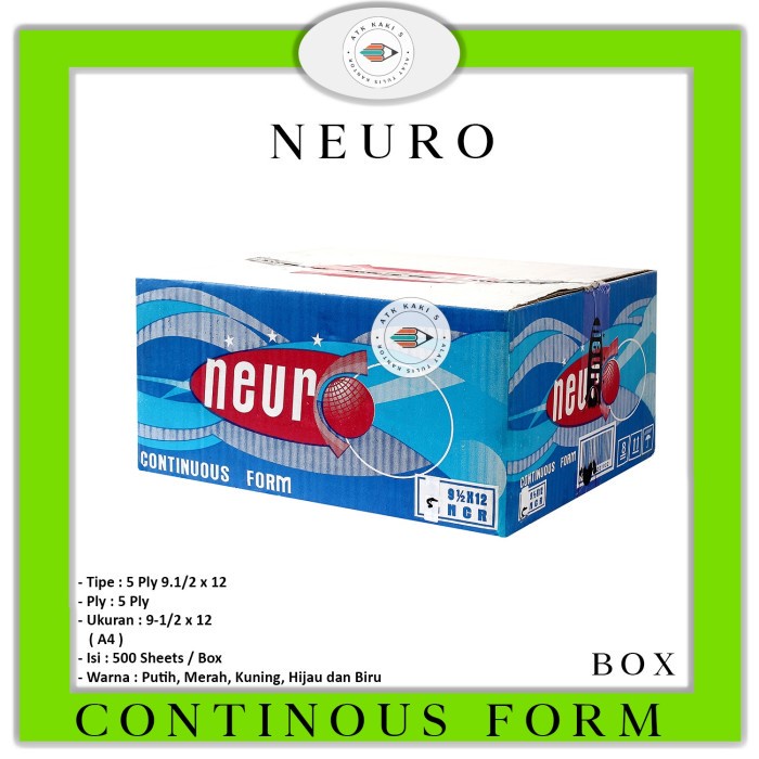 

NEURO - Continous Form K 5 Ply 91/2 x 12 - A4 - NCR - Box