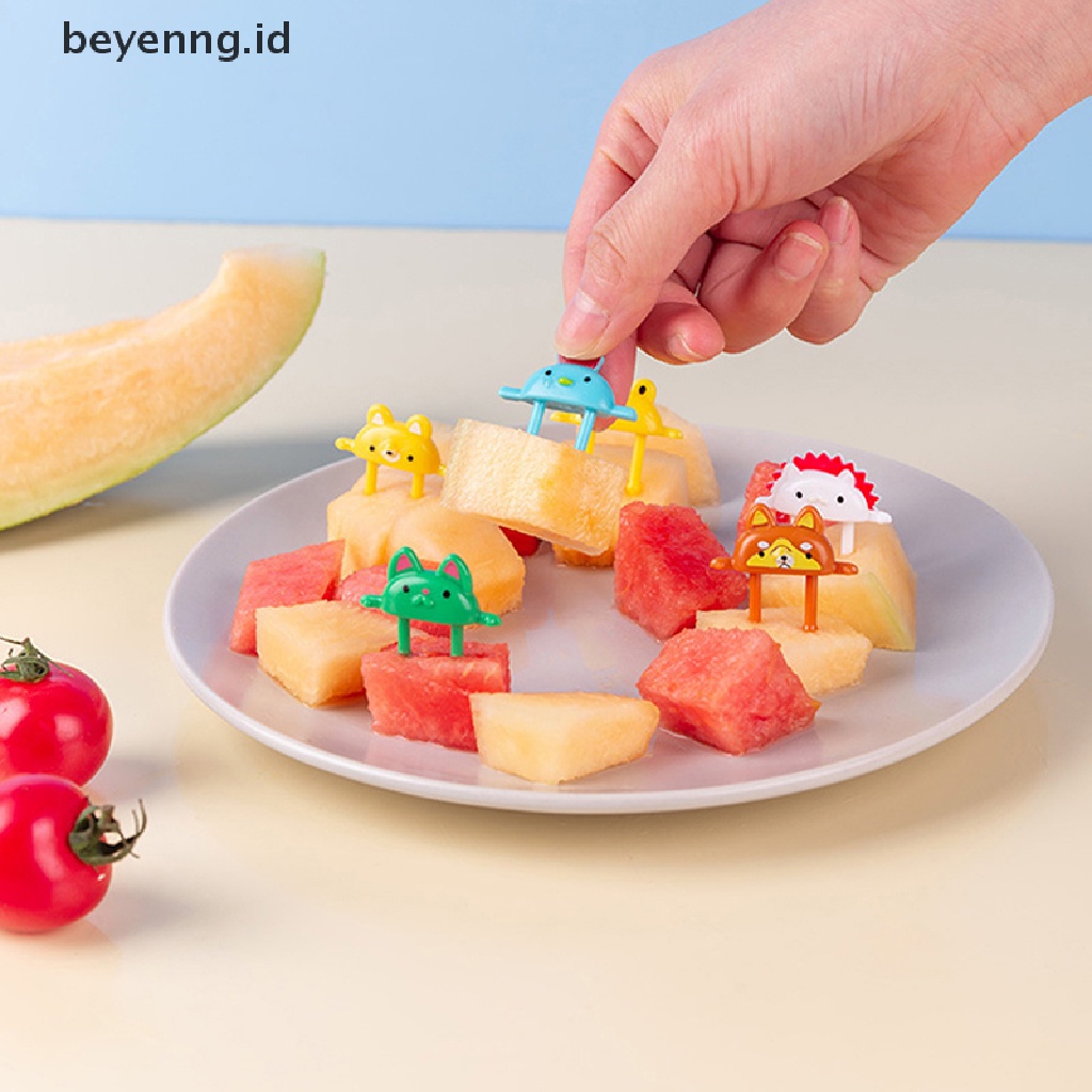 Beyen Kartun Buah Garpu Tusuk Gigi Lucu Hewan Pilihan mini Botol Alat ID