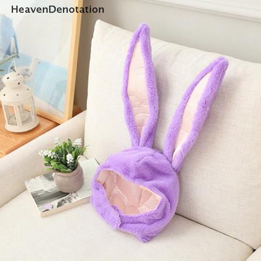 [HeavenDenotation] Plush Rabbit Bunny Ears Hat Earflap Penghangat Kepala Topi Perlengkapan Foto Untuk Wanita HDV