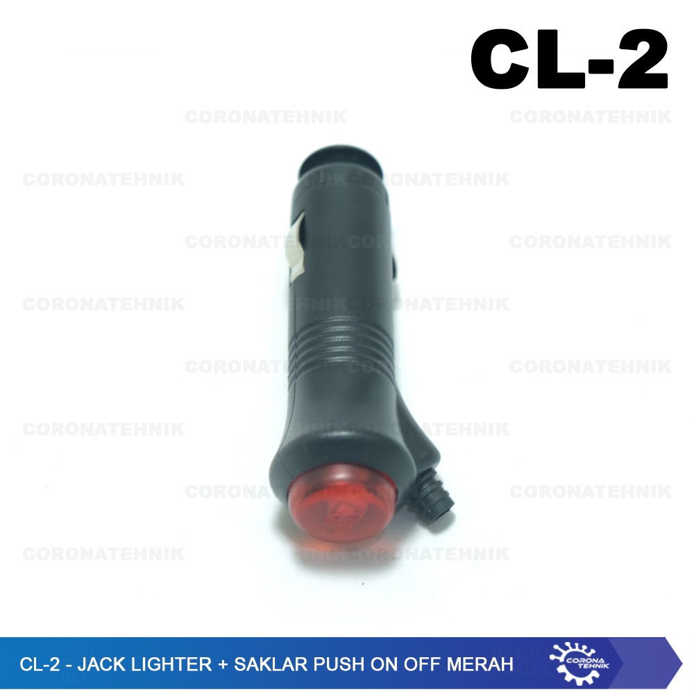 CL-2 - Jack Lighter + Saklar Push On Off Merah