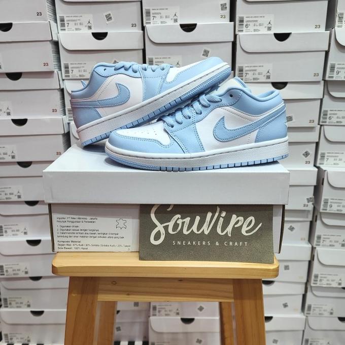 Nike Air Jordan 1 Low Wmns Aluminum Baby Blue Bnib 100% Original Starfish_Store