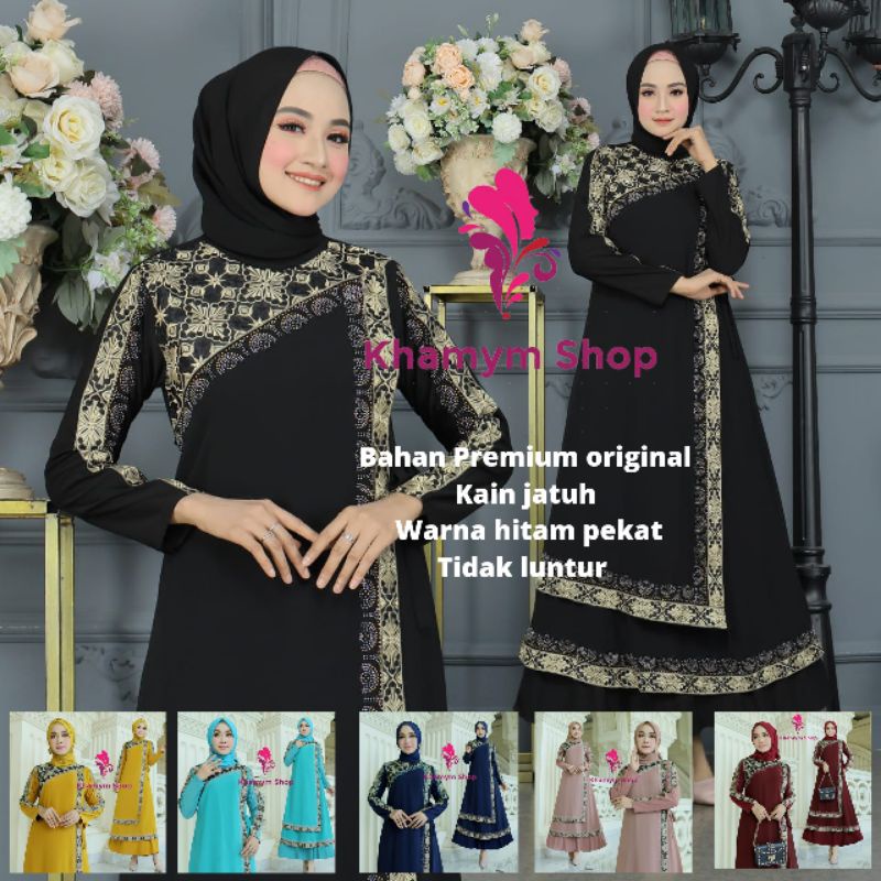 [Khamymshop] Gamis Mewah Abaya Original Premium / Baju Muslimah Elegant