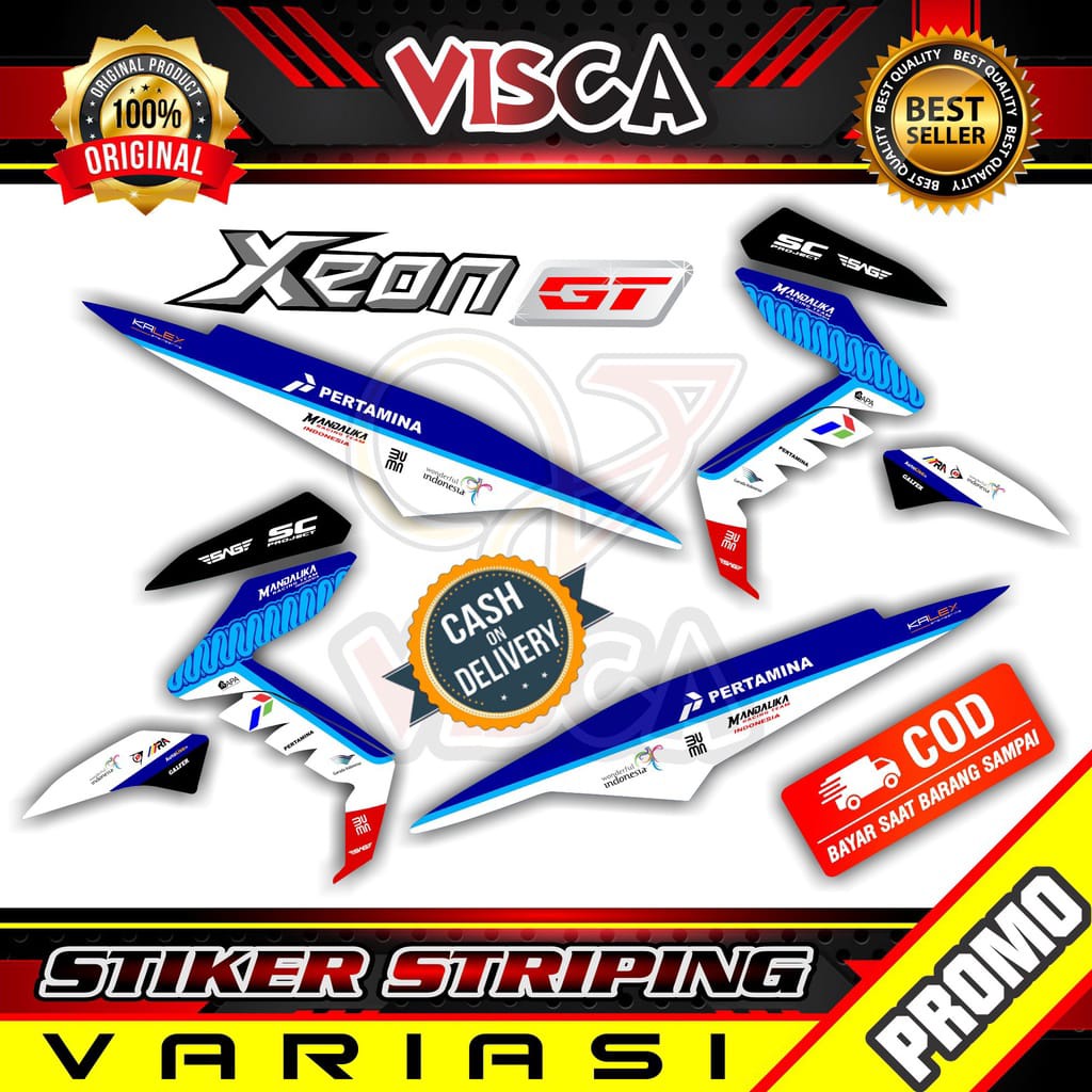 COD / Bayar Ditempat Striping Lis Xeon Gt Stiker Motor Yamaha Xeon Gt Striping Hologram Xeon Mandali
