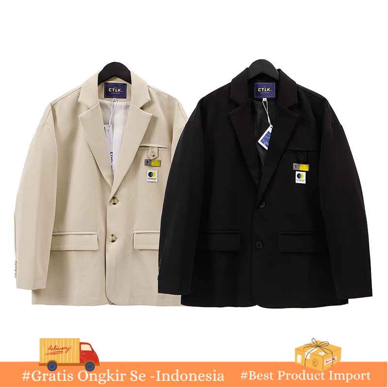 Jas Kantor Pria  Pu Shuai   Goreng Street Jas   Besar   Malas  Pasangan  Import Berkualitas