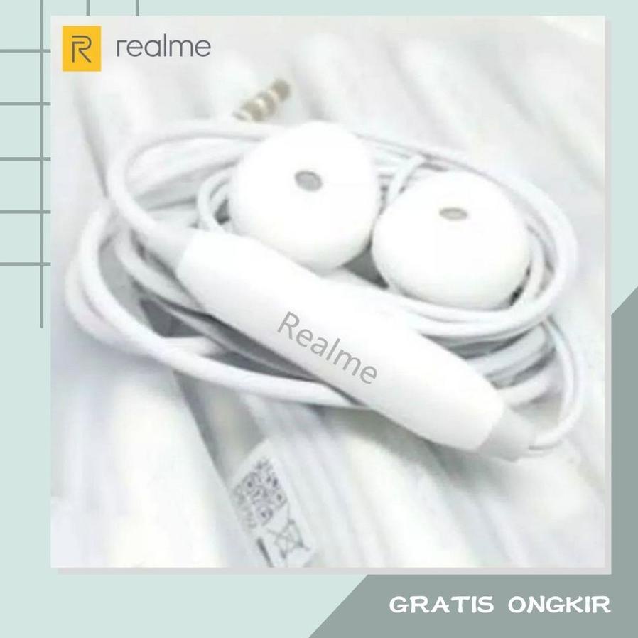 ➭ Headset Realme Original 100% RealMe C1 C2 C3 C11 C12 C15 C17 Earphone Stereo Portable Ear Audio Ba