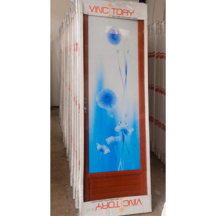 '+'+'+'+] Pintu Kaca Aluminium Kamar Mandi kaca 3/4 plus kusen, engsel, kunci