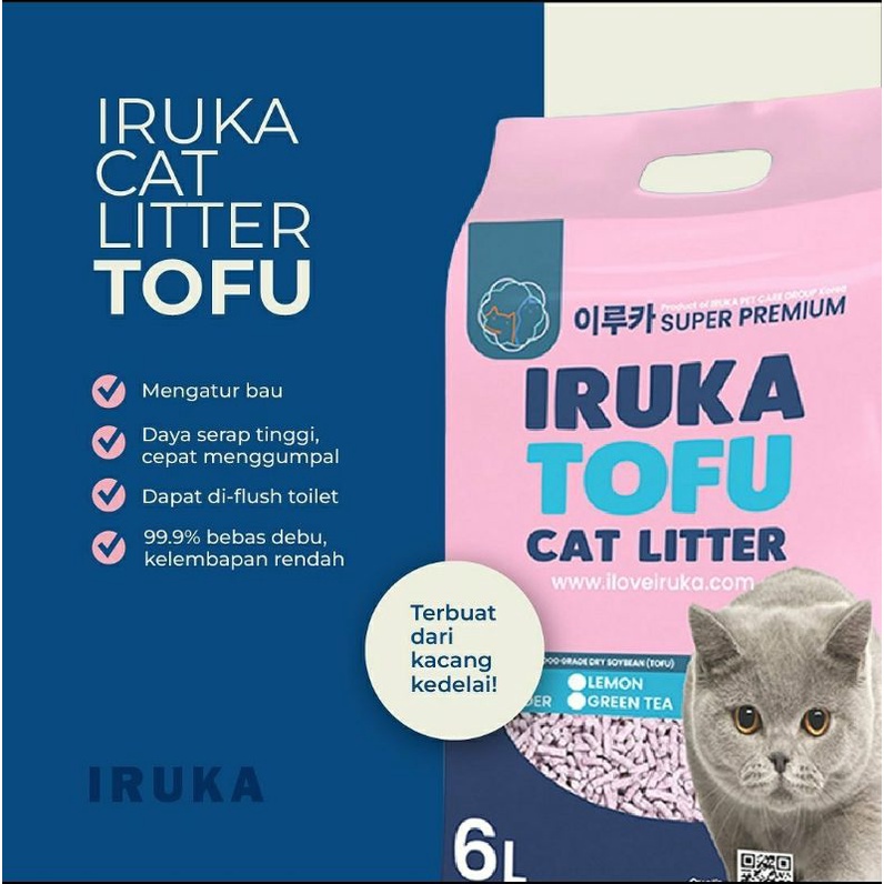 Tofu IRUKA Cat Litter Premium Pasir Tofu Gumpal Wangi Tinah Petshop
