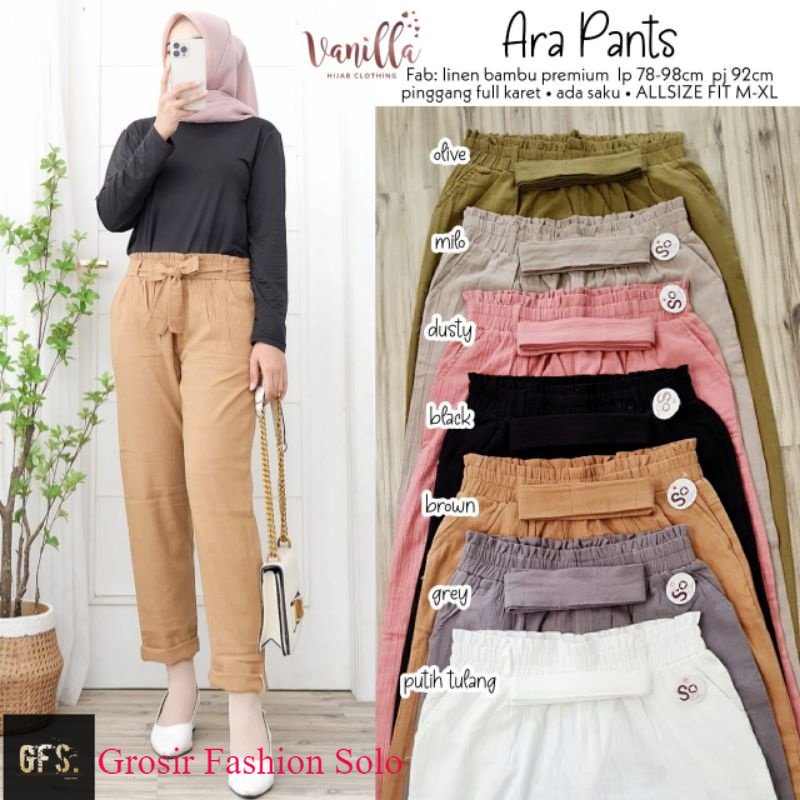 Ara Pants Celana Linen Bambu By Vanilla