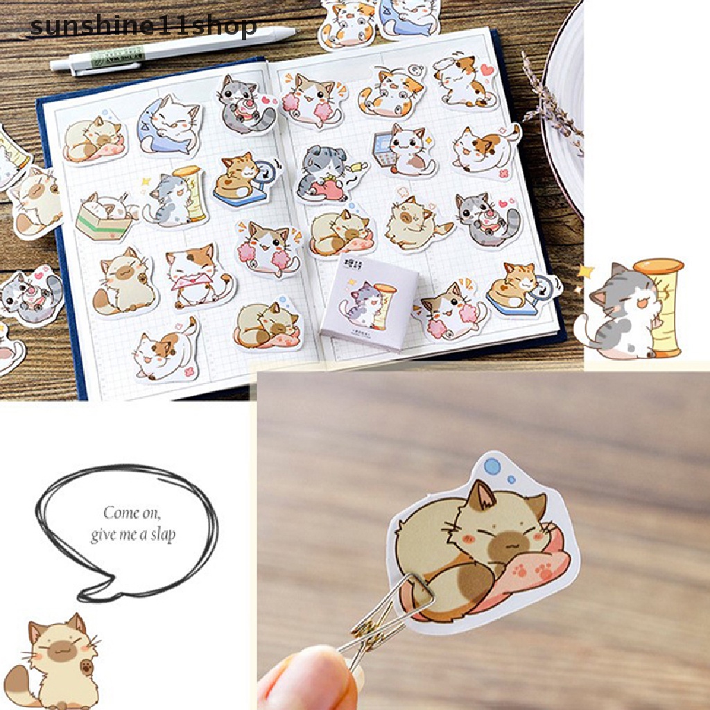 Sho 45pcs/box My Naughty Cats Diy Mini Paper Sticker Diary Album Scrapbooking Dekorasi Stiker Kawaii Stationery N