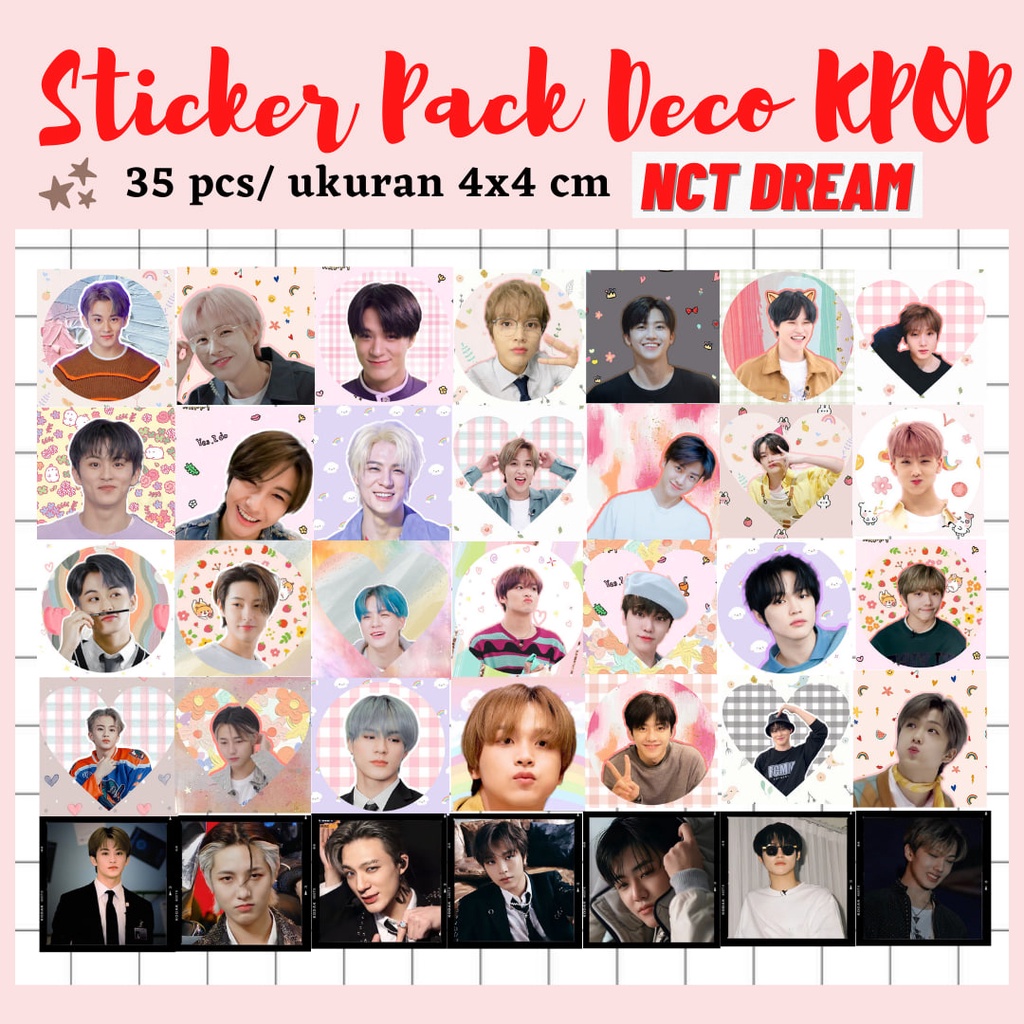 

stiker nct deco kotak ala sellkor kpop treasure wayv aespa new jeans