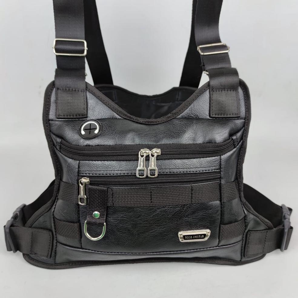 PALING DICARI TAS SALEMPANG Chest Bag Kulit PU Leather Water Resistant Tas Dada Tactical Chest Rig O