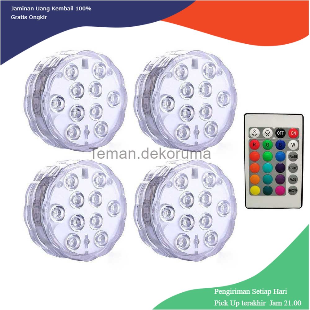 TD - LMP Sxzm Lampu Hias RGB Bawah Air Waterproof 7.5W 10 LED 4PCS - XY635