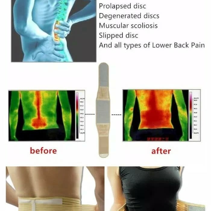 Korset Korset Kesehatan Batu Tourmaline Terapi Syaraf Kejepit Sakit Pinggang - M(V8X7) Stagen Pengec