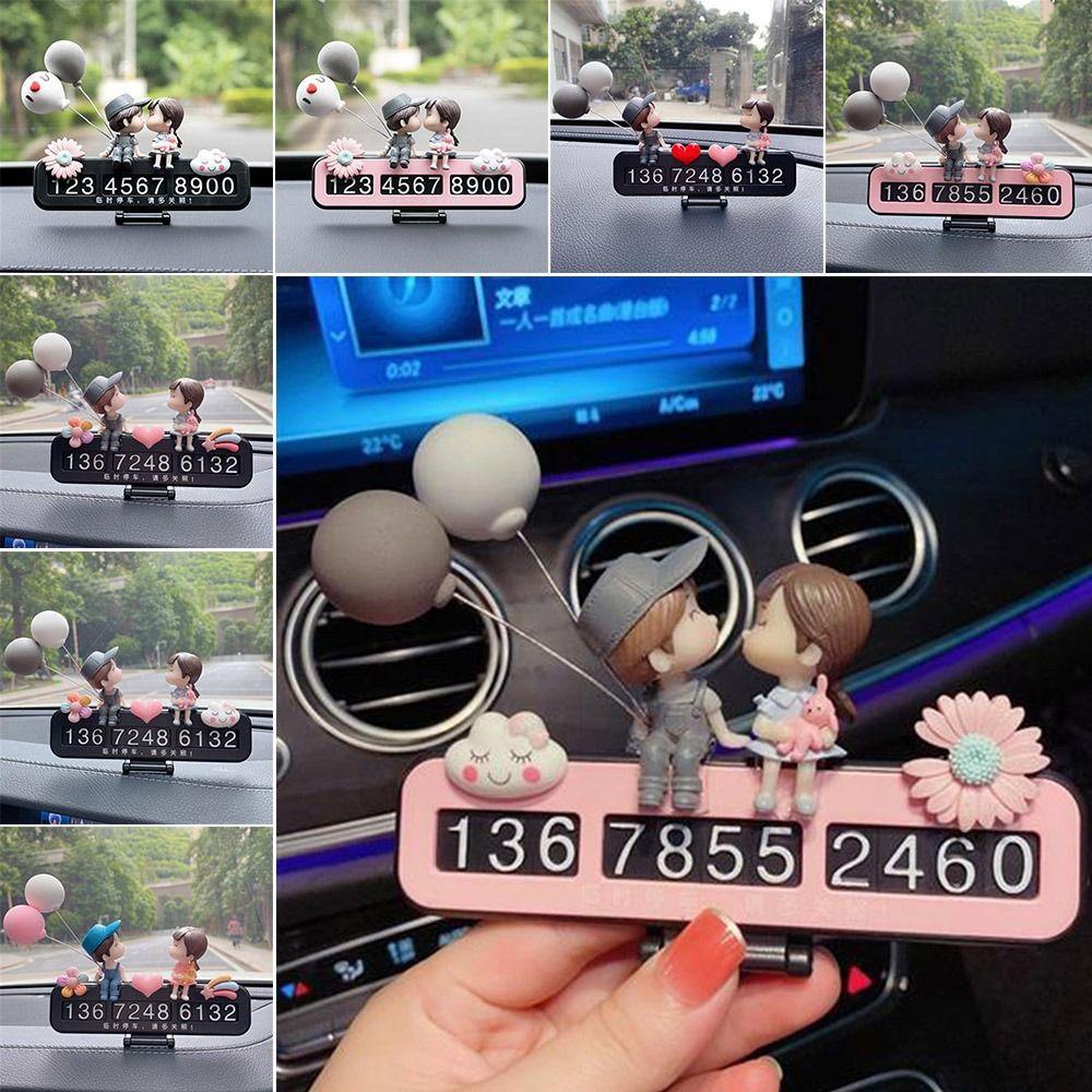 Suyo Plat Nomor Parkir Sementara Lucu Kartun Kiss Dekorasi Interior Mobil