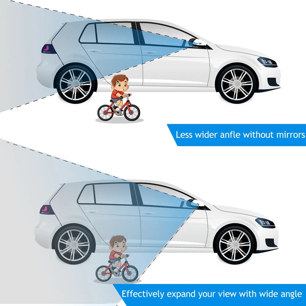 Cermin Panjang Sudut Lebar Yang Dapat Disesuaikan Yang Dipasang Di Kendaraan Cermin Alat Bantu Parkir Wide-angle Blind Spot Mirror Kaca Spion Cembung Samping Mobil Cermin Blindpot Sisi Kendaraan