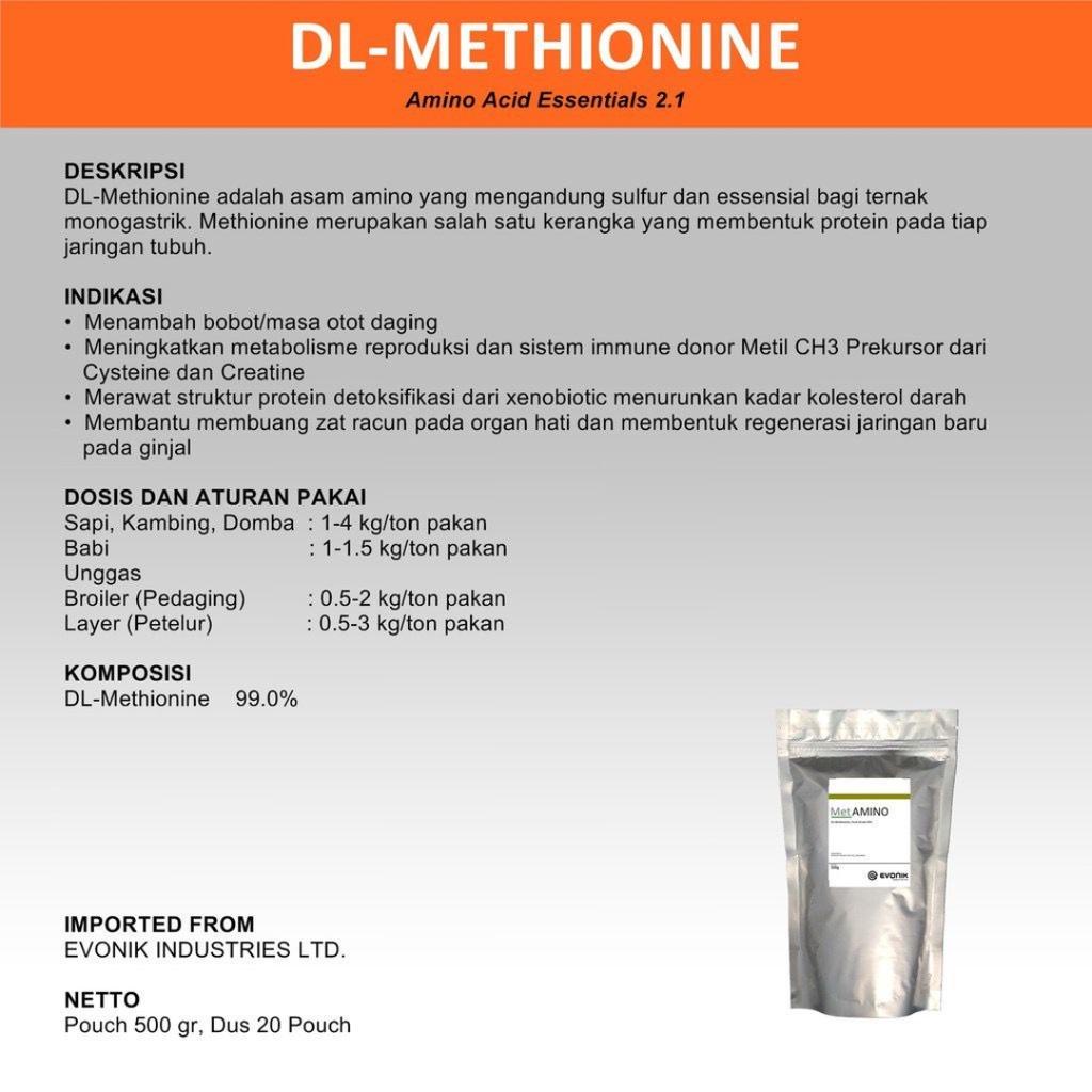 MET AMINO - Dl methionine - Methionine - Metionin - Metionine - Methionin -  Asam amino penggemuk ay