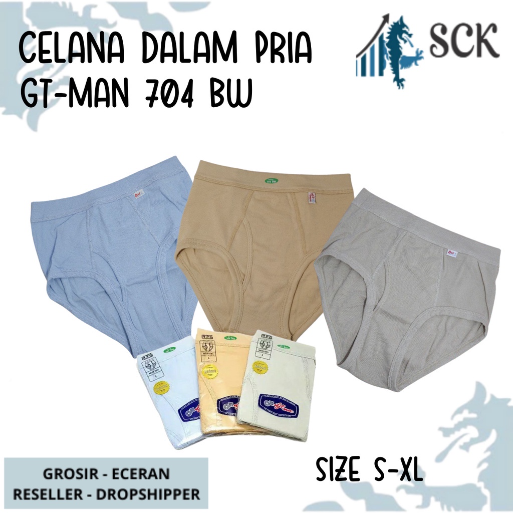 CD Pria GT-MAN 704 WARNA / Celana Dalam GTMAN 704 Bw Warna / Dalaman Pria Laki-Laki 704 Anti Selip - sckmenwear GROSIR