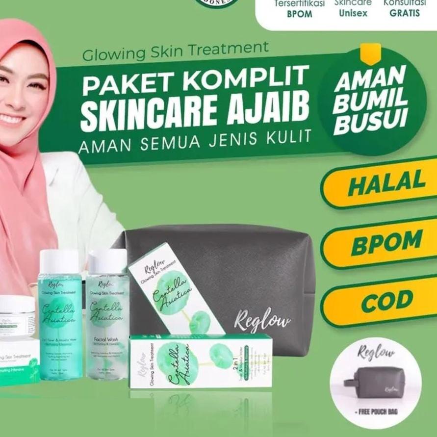 ✲ TERMURAH Reglow Skincare Original  Paket - Paket + Pouch ♜