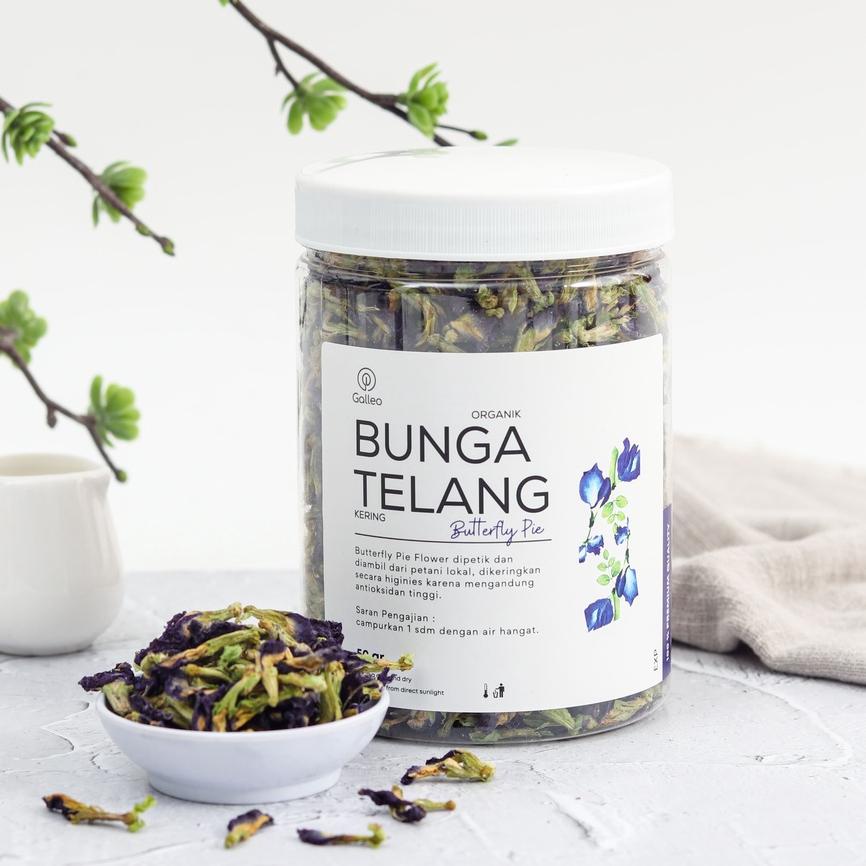 

♔ Teh Bunga Telang Kering Organik 50 gr galleo Butterfly Pea Organic ➬