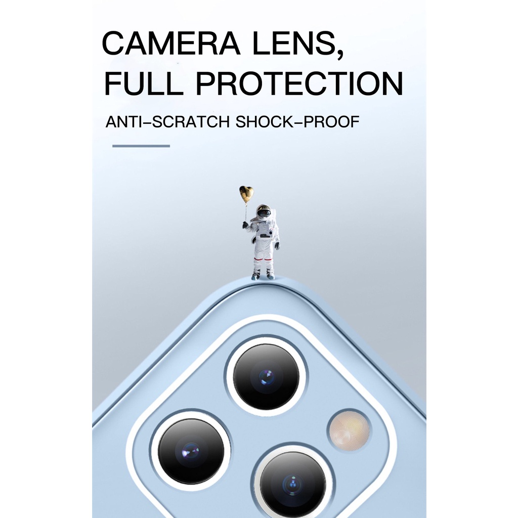 Square Full-Camera Pelindung Kaca Ponsel Case Untuk iphone14 13 12 11 Pro Max X XS Max XR 78 Plus Shell Silikon Cair