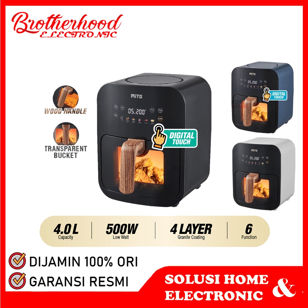 AIR FRYER MITO MITOCHIBA AF8 / DIGITAL AIR FRYER AF8 / DIGIFRY FIGIFRYER MITO 4 LITER AF8 GARANSI