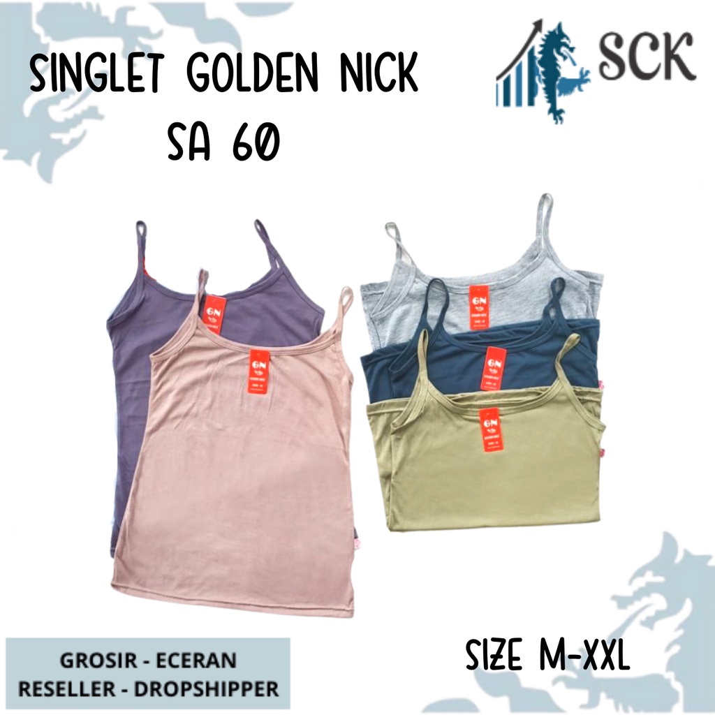 Singlet Wanita GOLDEN NICK SA 60 Warna Muda / Tanktop Tali Kecil / Pakaian Dalam Olahraga Fitness Yoga - sckmenwear GROSIR