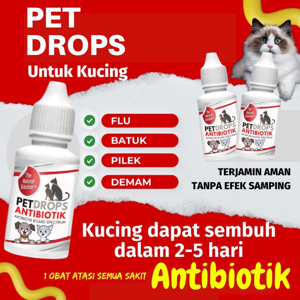 Obat Antibiotik KUCING Infeksi Percernaan Dan Pernapasan PET DROPS FEZONE