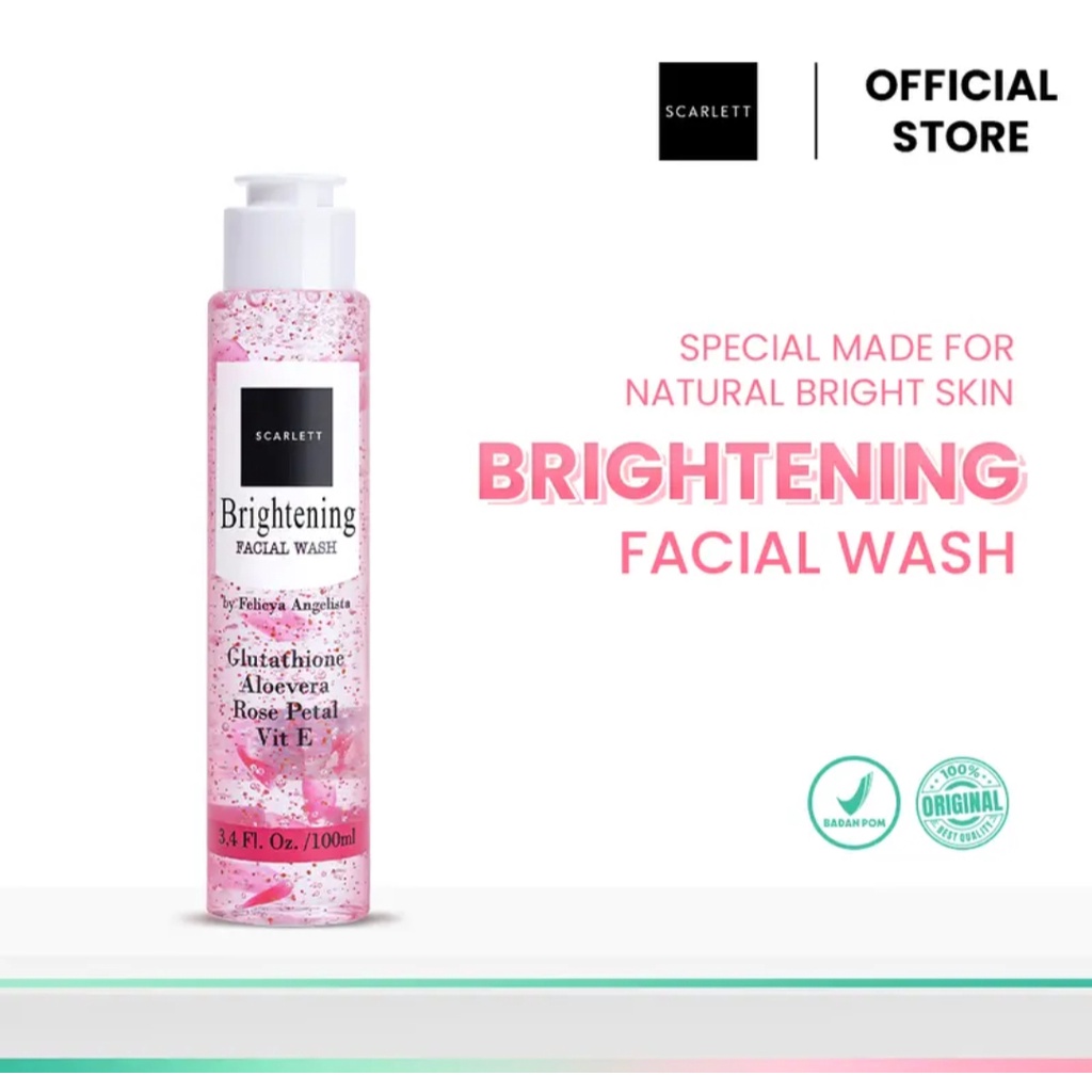 SCARLETT WHITENING FACIAL WASH ORIGINAL 100%  Pencuci Muka Membantu Mencerahkan Wajah