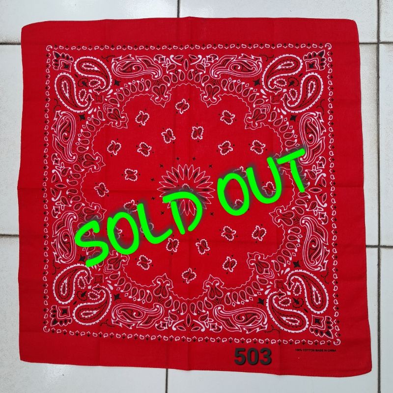 Vintage Bandana Paisley Red not Made In USA Second