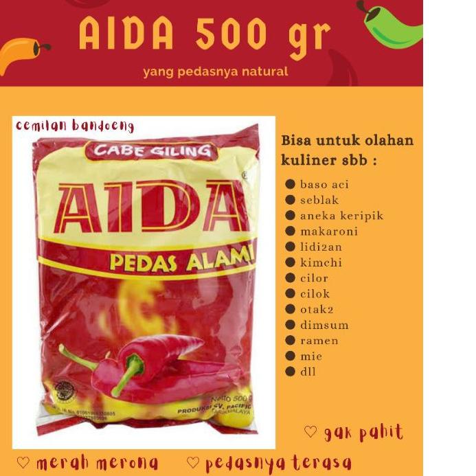 

️✔️✔️ BUBUK CABE AIDA 500GR buruan