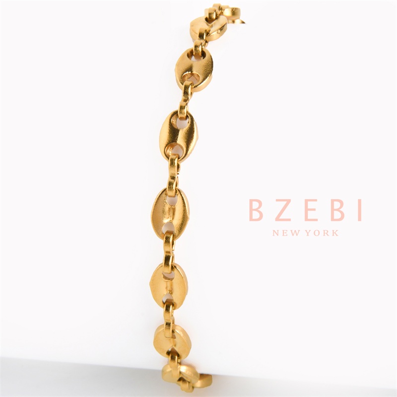 Bzebi Gelang Charm Titanium Steel Emas 18k Dengan Berlian, Anti Karat, Aksesoris Fashion Wanita, Perhiasan Gaya Korea, Hadiah Ulang Tahun Dengan Kotak Eksklusif 1136b