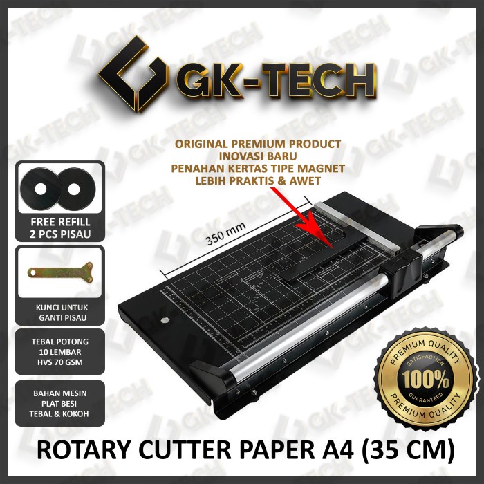 

Cutter Rotary Paper Trimmer A4 Paper Cutter 35Cm Gk-Tech
