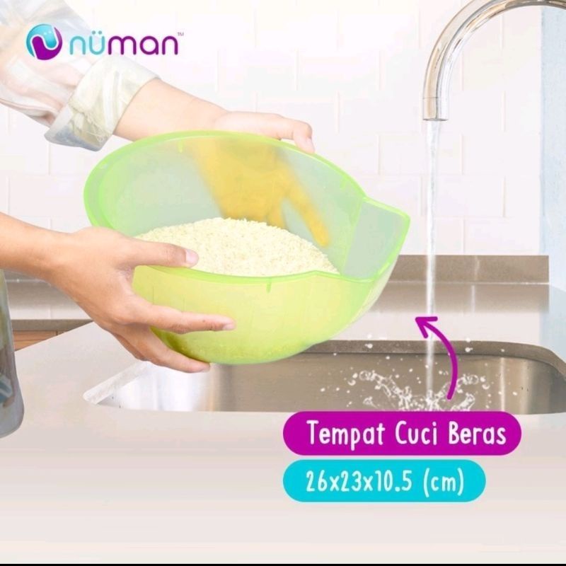 wadah Cuci Beras Numan / Saringan Cuci Beras Plastik Tebal Awet Wadah Cuci Beras Sayur Buah