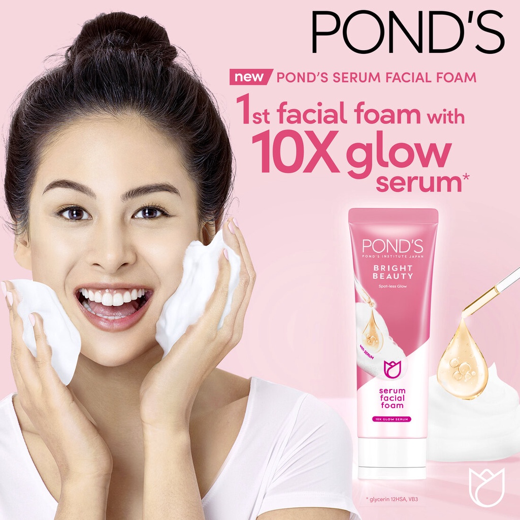 Pond's Bright Beauty Serum Facial Foam Sabun Muka with Hyaluronic Acid &amp; Niacinamide 100g Twinpack