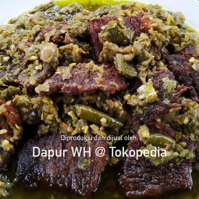 

Dendeng Padang Sapi Sambal Lado Mudo (Hijau) Dapur WH Enak Murah 250gr