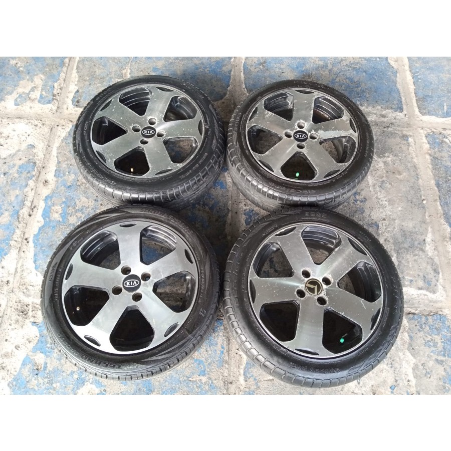 velg mobi bekas copotan kia rio ring 16 pcd 4x100 + ban 195 50 /195 55 R16