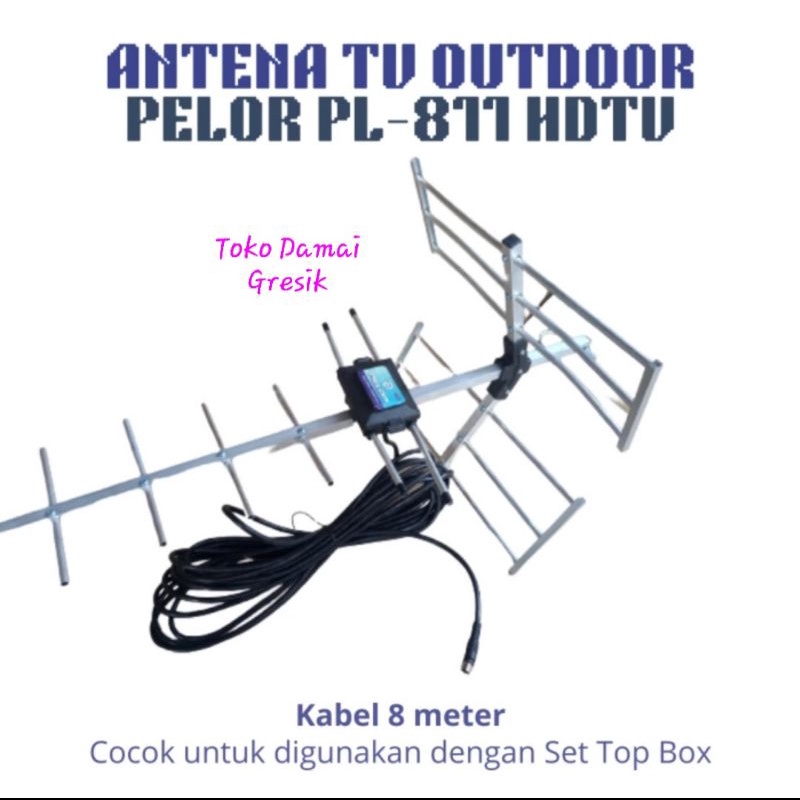 Pelor Anten Antena Antenna Outdoor luar Digital Bagus Murah jernih plus kabel PL 811