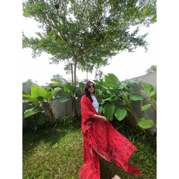 Kimono Tie Dye / Outer panjang / Outer pantai Merah