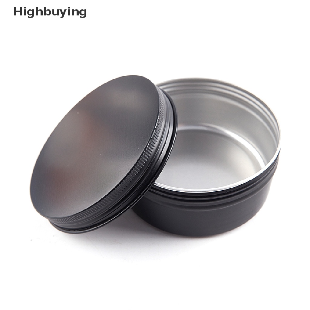 Hbid Hitam Kosong Bulat Kotak Aluminium Metal Kaleng Kaleng Cream Kosmetik Diy Refillable Jar Glory