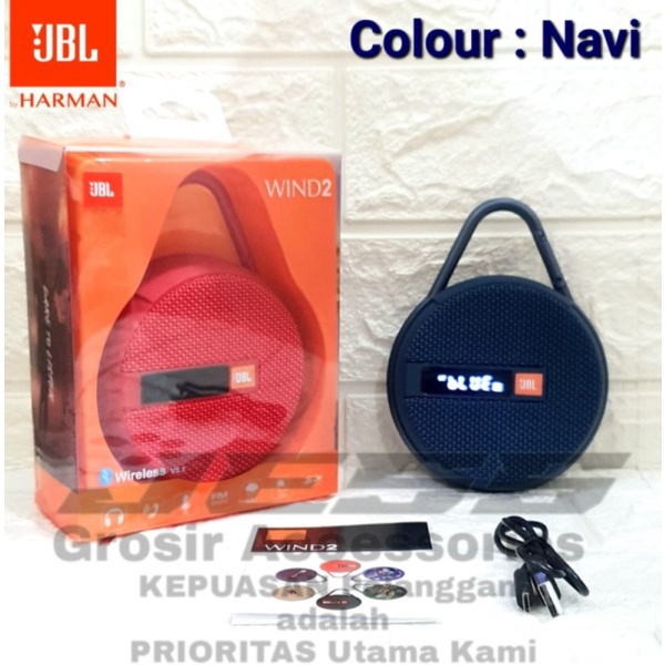 Dijual Speaker Bluetooth JBL WIND 2 Wireless Portable Speker Sepeda Bracket - Navy Limited