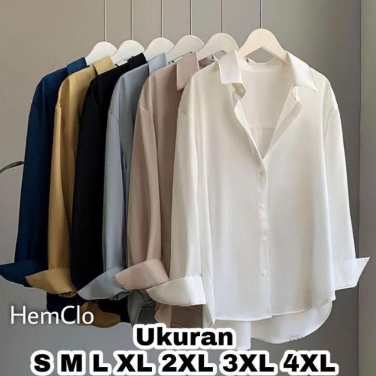 BEST SELLER HemClo Kemeja Basic Ukuran S M L XL XXL XXXL XXXXL | Kemeja Basic Jumbo | Kemeja Polos W
