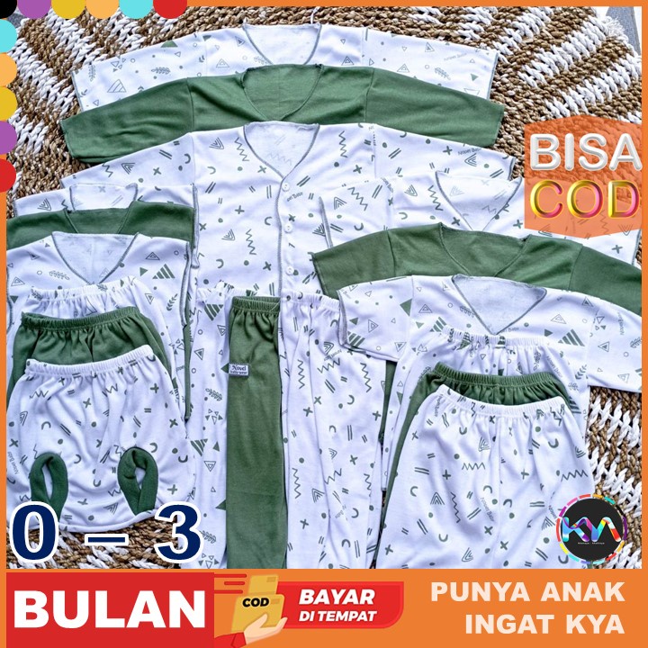 Setelan Bayi Usia 0 - 3 Bulan set Pelengkapan Baju Bayi Newborn Unisex Laki Laki Perempuan Stelan Fa